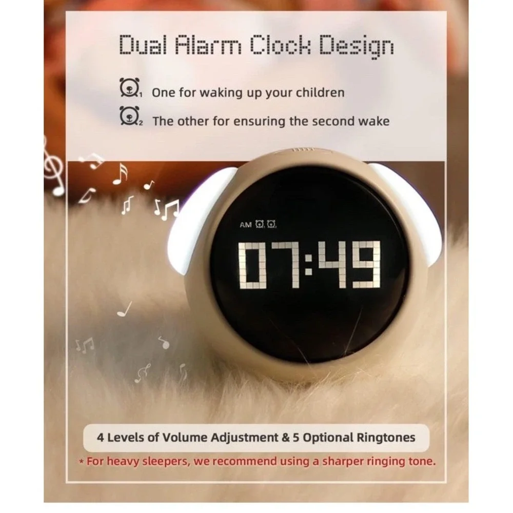 MikoDream Alarm clock, Night Light,‎ Voice-activated,Temperature Detection